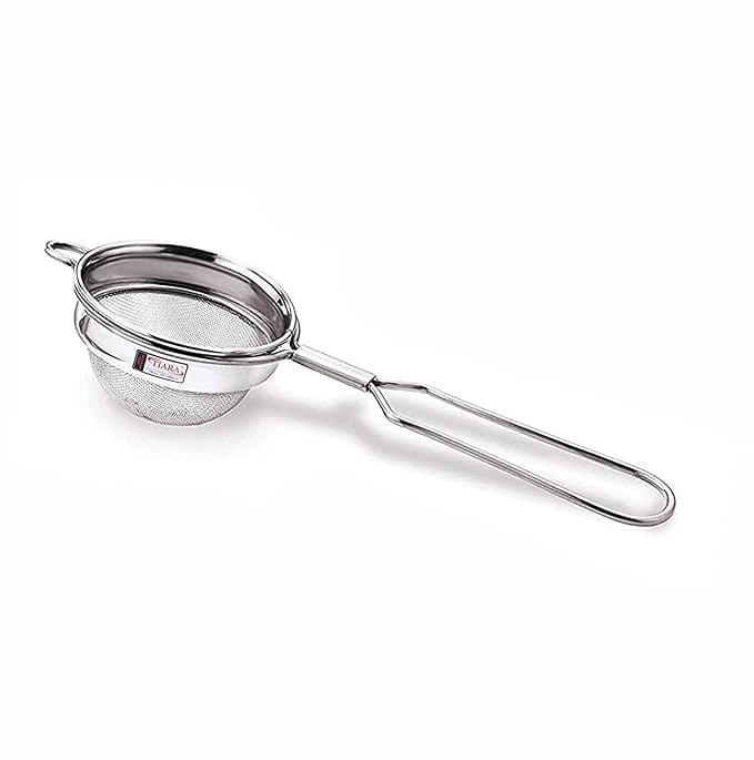 Tiara No.2 Max Round 1 Pc Single Mesh Stainless Steel Stainless Steel Tea Coffee Strainer Sieve Chai Chalni Juice Oil Filter (No.2)