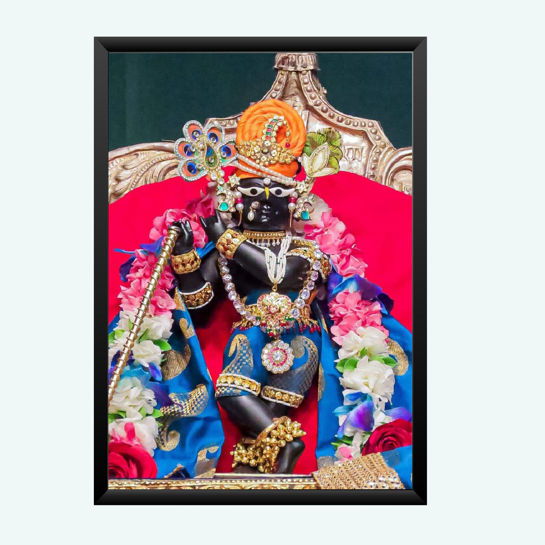 NOKKES Radha Raman ji Vrindavan Radha Raman Thakur Ji Photo Frames Religious Photo frame 5X7 Inch Photo Frame_QWW70