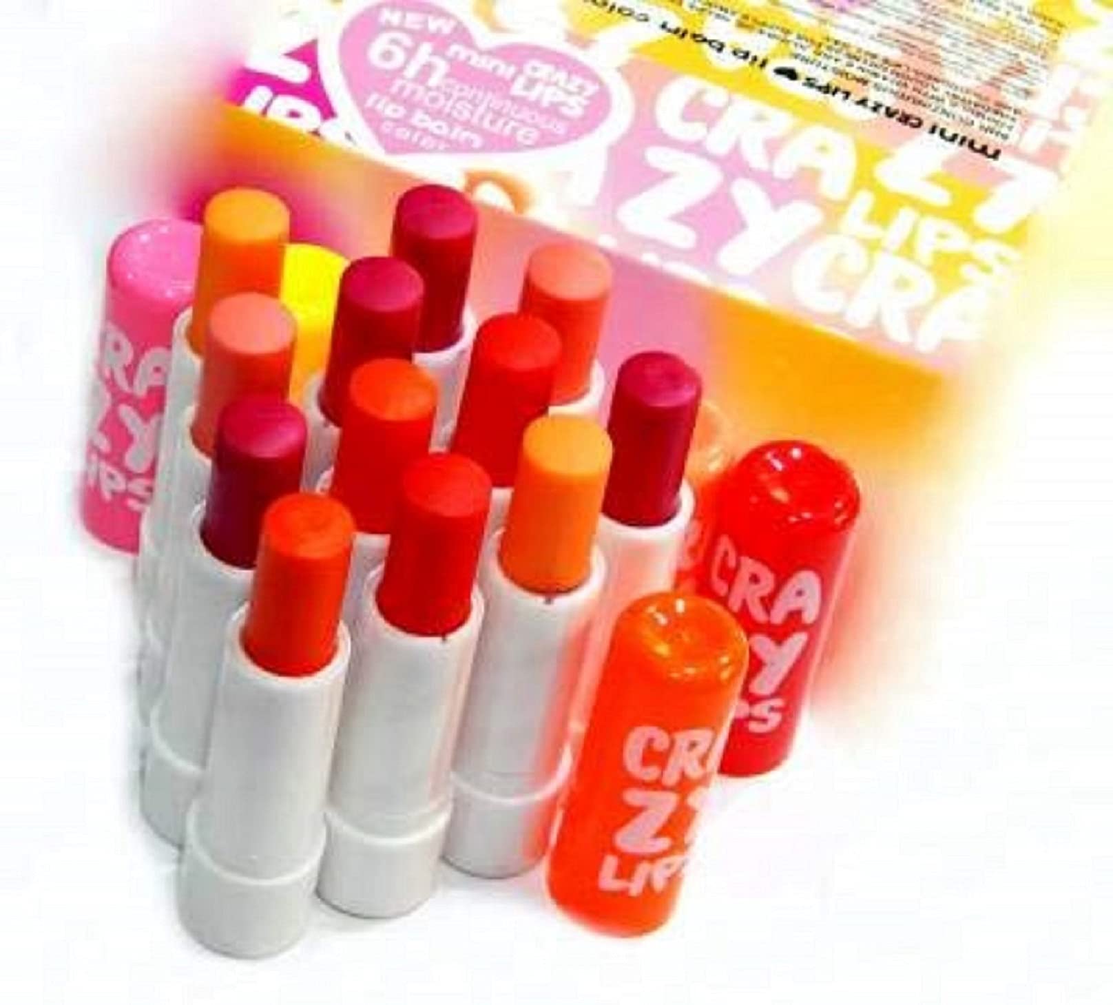 Elecsera Crazy Lipbam Multicolor Fruity Flavor (Pack of: 12, 36 g)