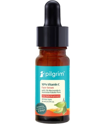 Pilgrim 10% Vitamin C Face Serum For Daily Brightness for All Skin Type,10ml (Pack of 1)