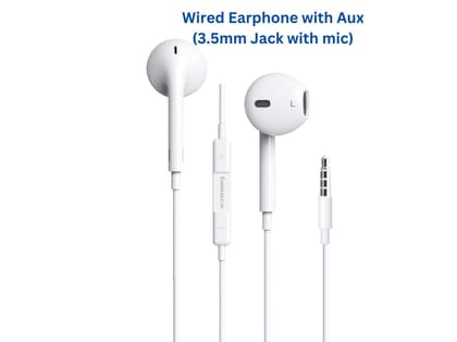 Twance Wired Earphone With Aux Connector 3.5Mm Jack, With In Built Microphone And 1.25 Meter Length , White Color (ME Pro-203)