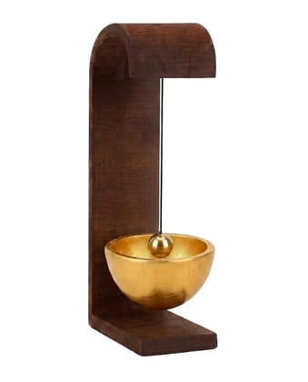 Delhi Deals Hub Brass Doorbell Wind Chime with Wooden Frame Pack of 1