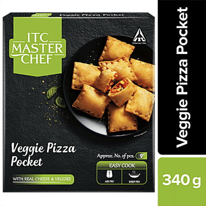 ITC Master Chef Veggie Pizza Pocket - Veg Frozen Snack, Ready To Cook, 340 g