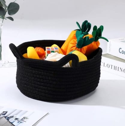 Generic Cotton Pack Of_1 Cat Basket 8x4 Inch Storage Basket For Clothes (Black)-PID66407 Generic Cotton Pack Of_1 Cat Basket 8x4 Inch Storage Basket For Clothes (Black)-PID66407