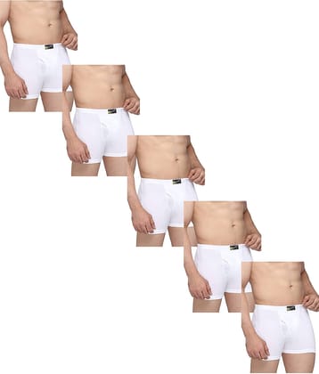 VEE SAA Pack of 5 Cotton Trunks For Men's ( White )