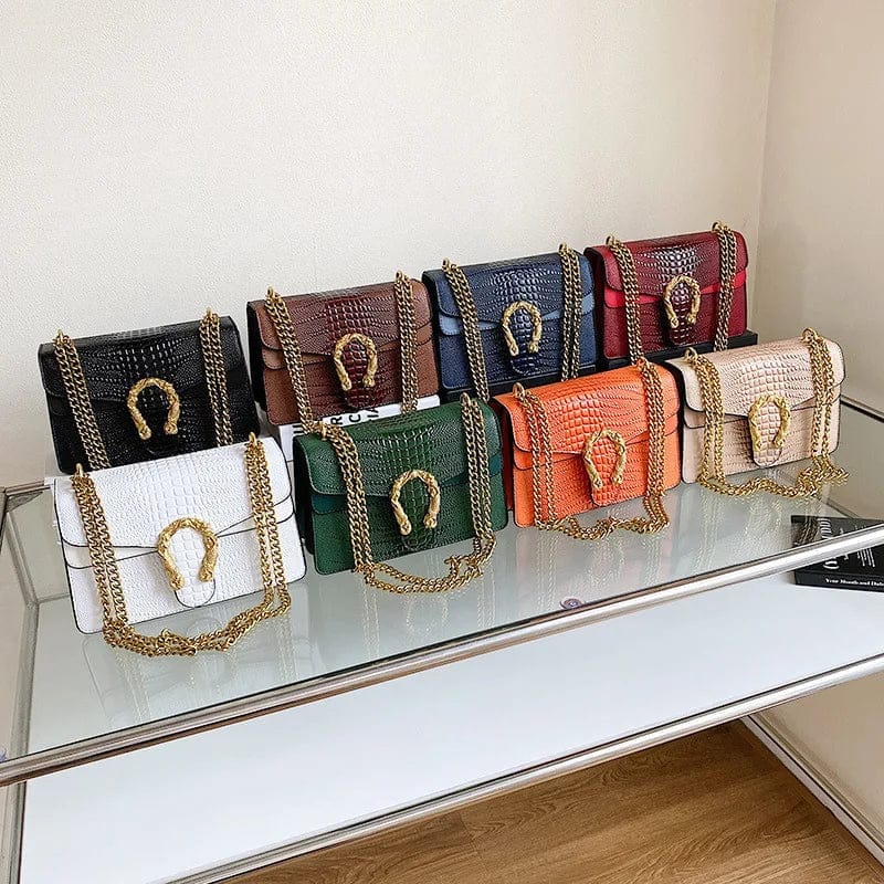 Girls Crocodile Pattern Purses Bag Famous Brand Fashion Bags Women Luxury Underarm Purse Handbags