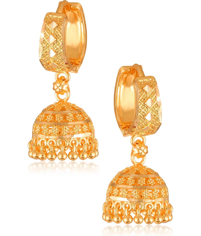 VIVASTRI Golden Jhumki Earrings ( Pack of 1 )
