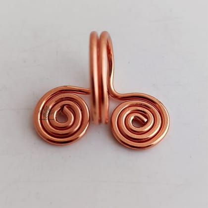 Handmade Pure Copper Spiral Ring – Adjustable Unisex Fashion Ring, Handcrafted Traditional Finger Ring for Men & Women, Vintage Ring for Daily Wear, Parties, Ethnic Outfits & Gifting-1
