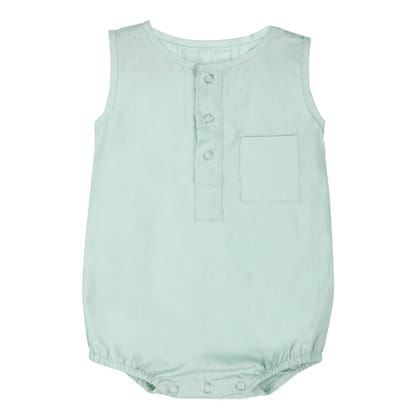 HARBOUR GREY COTTON ONESIE-0-3 MONTHS