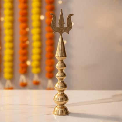 Brass Kalash Pooja Pot | Hindu Ritual Vessel, Height : 36 Inch (ZMAS325 B)