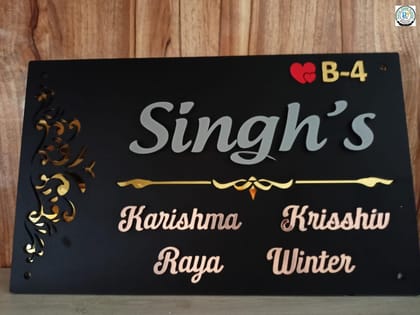 Rangoli acrylic house name plate