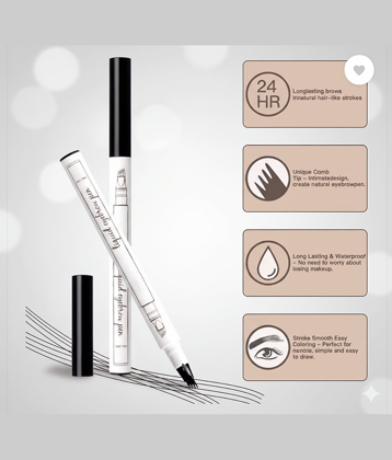GABANA Eyebrow Pen with a 4 Micro-Fork  Eyebrow Contour pen Brow Eyebrow Kit Black 25 g