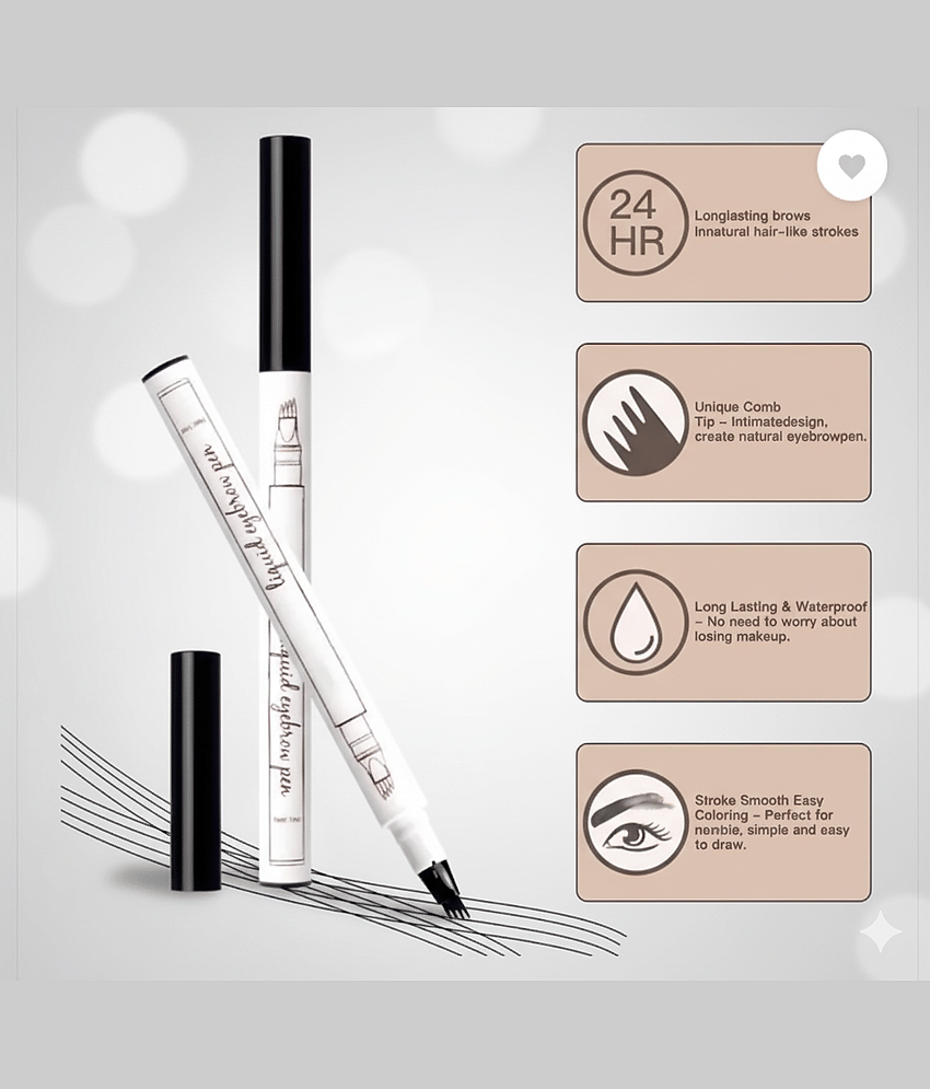GABANA Eyebrow Pen with a 4 Micro-Fork  Eyebrow Contour pen Brow Eyebrow Kit Black 25 g