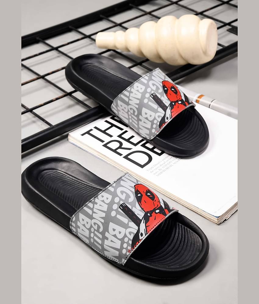 PERY PAO Grey Men's Slide Flip Flop