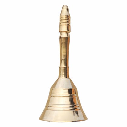 Brass Pooja Hand Bell, Meenar Ghanti, Height : 4.5 Inch (FMAS678 C)