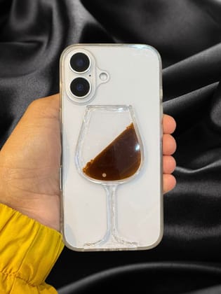 Classy Wine Glass Transparent Cover-iPhone 16