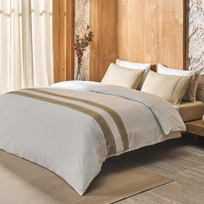 DDECOR - Astoria Collection 100% Cotton Plain & Texture Pattern 180TC Super King Bedsheet |274 CM X 274 CM| - Beige