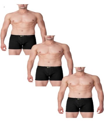 VEE SAA Pack of 3 Cotton Trunks For Men's ( Black )