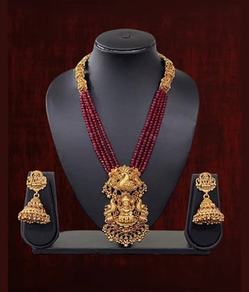 ROFARWORD Gold Brass Necklace Set ( Pack of 1 )