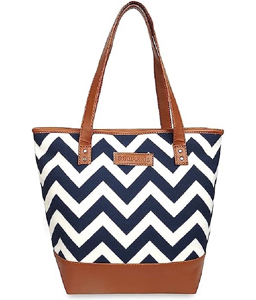 SAKWOODS Tote Bag Canvas Set of 1 ( Blue )