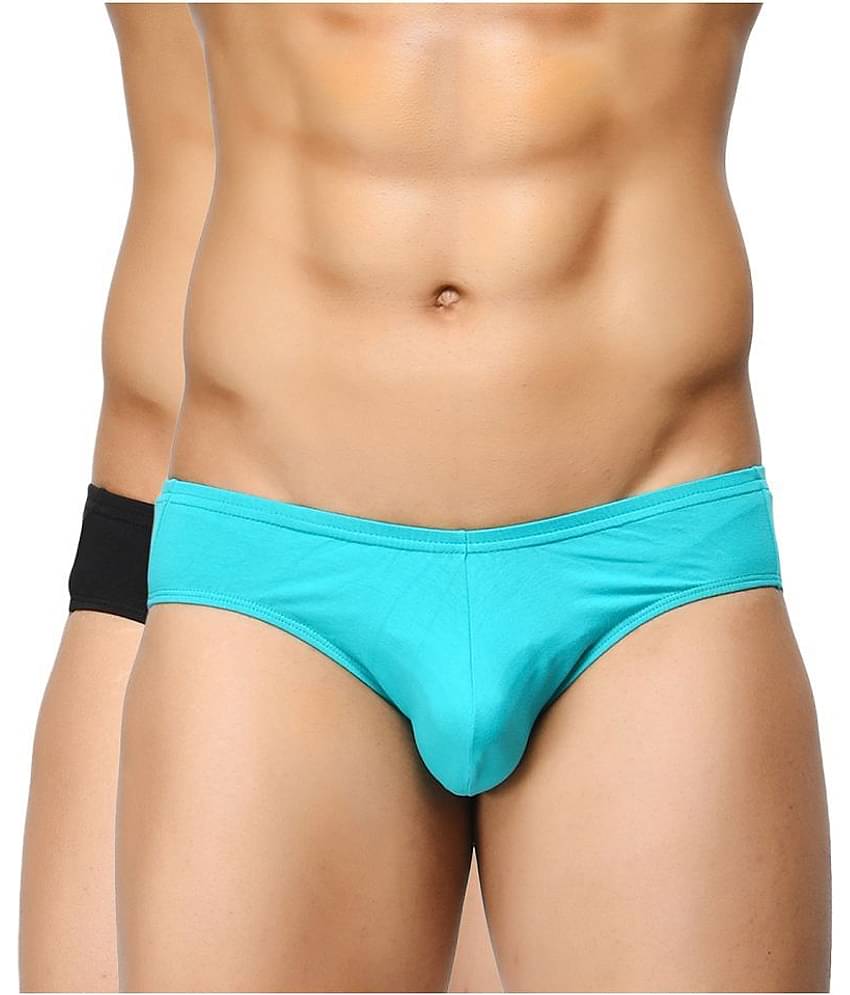 BASIICS By La Intimo Pack of 2 Cotton Blend Briefs For Men's ( Multicolor )
