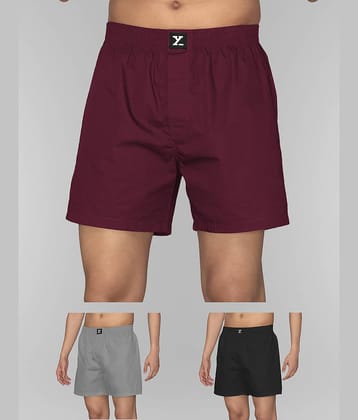 XYXX Pack of 3 Cotton Boxers For Men's ( Multicolor )