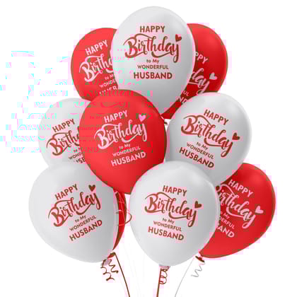 Happy Birthday Balloons-for Husband-Multicolor Party/Decoration Balloons, Pack of 10 pcs