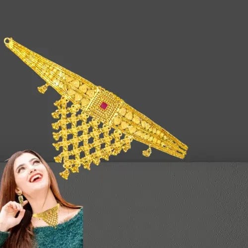 Rajasthani Thewa 2 gram gold plated Necklace Set with Matching Earrings,Luxurious Gold -Plated Thewa Necklace Set for Special Occasions