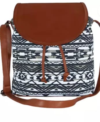 Merissa Women Sling Bag – Mini MS4006 White & Black Merissa Women Sling Bag – Mini MS4006 White & Black