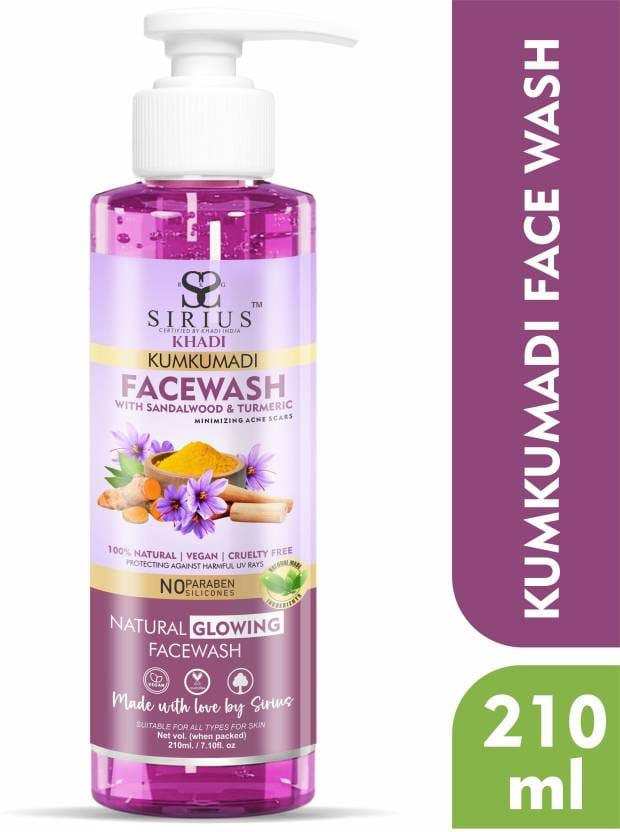 RKG SIRIUS KHADI KUMKUMADI FACE WASH WITH SANDALWOOD & TURMERIC | REDUCE DARK SPOT | SKIN BRIGHTENING | NO SLS AND PARABEN FACE WASH  (210 ML)