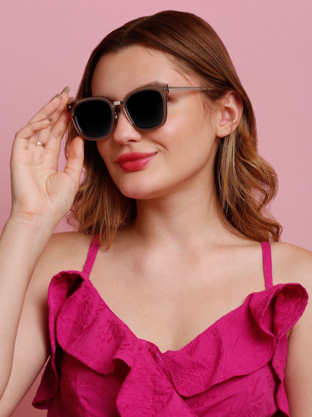 SUNNIES Large Full Frame Metal.Plastic Square Solid Polarized Women Sunglasses-SNS-11707-C041