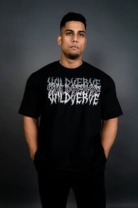 WINGED VERVE IMPACT OVERSIZED T-SHIRT (BLACK GREY)-S