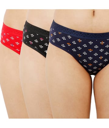 Ladyland Pack of 3 Cotton Bikini For Women ( Multicolor )