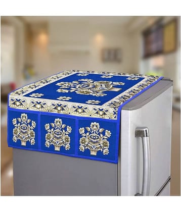 E-Retailer - Blue Polyester Fridge  Top Cover (Pack of 1)