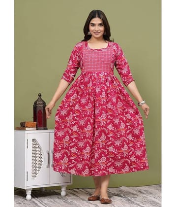 Nevisha Style Pink Cotton Maternity Kurta Single
