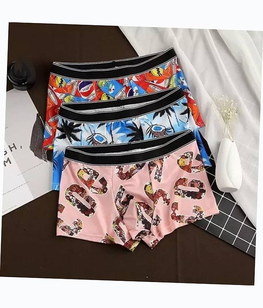 Cavenders Pack of 3 Nylon Trunks For Men's ( Multicolor )