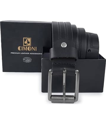 CIMONI - Black Leather Men's Formal Belt ( Pack of 1 )