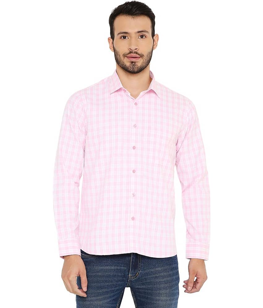 Maharaja - Pink Cotton Blend Slim Fit Men's Formal Shirt ( Pack of 1 )
