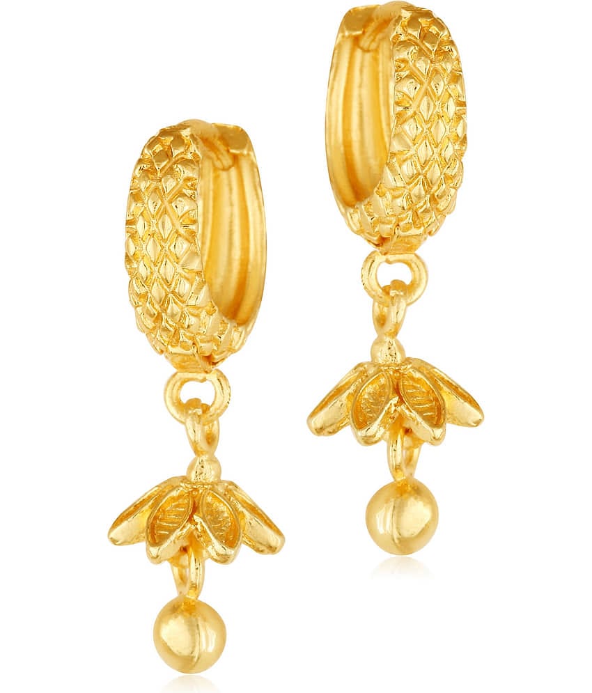 Vighnaharta - Golden Jhumki Earrings ( Pack of 1 )