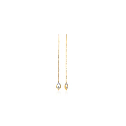Senco Gold Hexa Sui Dhaga Diamond Earrings (1.2 gram / 0.13 Ct / HI-SI / 18K Yellow Gold)