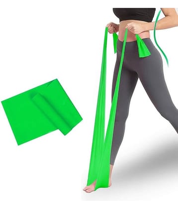 Thera band Yellow Thin/Light Resistance Latex Free Exercise Band 6 Feet(Length) x 4 Inches(Width), Pack of 1 Green