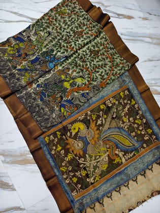 Kalahasti Kalamkari on Bangalore Style 8-Bangalore Silk