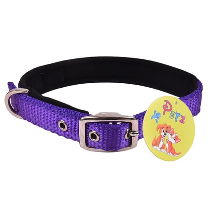 Petz Pure Nylon Padded Collar 1.25 inch Purple 25mm Petz Pure Nylon Padded Collar 1.25 inch Purple 25mm