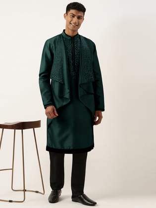 Green Ombre Layered Kurta Set-Made To Measure / Kurta Churidaar Set