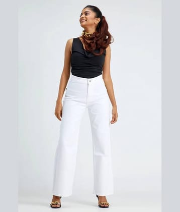 9x denims Women's Regular Fit High-Rise Jeans ( White )