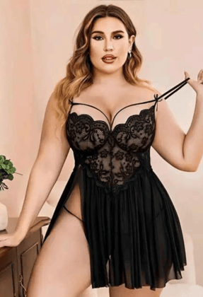 Luxuries Bliss Lace and Mesh Babydoll Nightwear