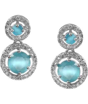 Jewar Mandi - Maroon Drop Earrings ( Pack of 1 )