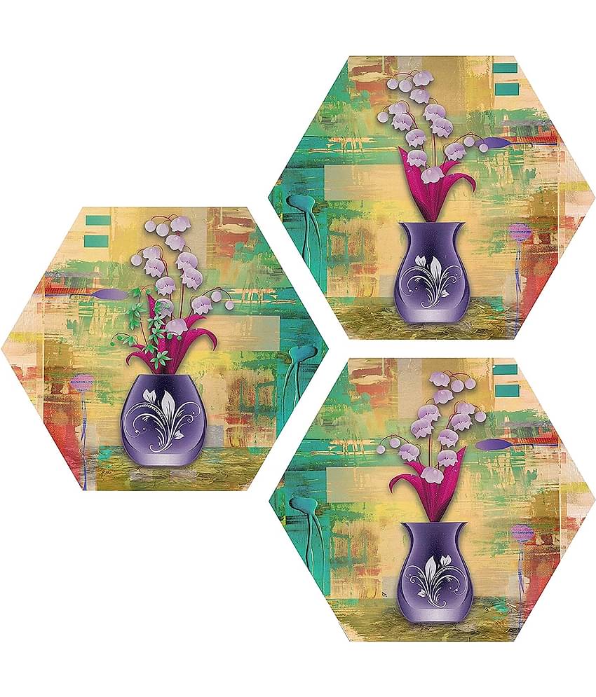 Indianara Hexagon Paintings MDF Painting Without Frame