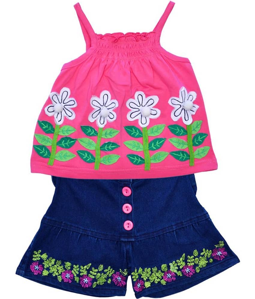 Me N My CLOSET Baby Girls 100% Cotton Tops & Bottoms Sets ( Multi )