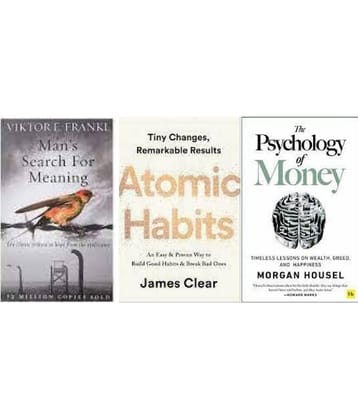 ( Combo of 3 books ) Man's Search For Meaning + Atomic Habits + The Psychology of Money - paperback )